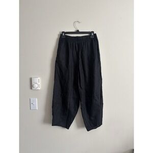 Lintico Linen Black Wide Leg Pants